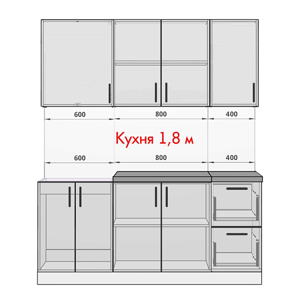 Кухня Империя Софт Ваниль/Графит