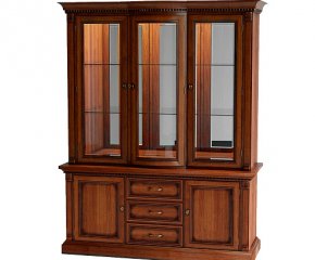 Витрина 3-х створчатая Флоренция с зеркалом и подсветкой (арт. 520)