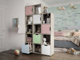 Стеллаж Буква (с ящиком) Дуб Крафт Белый